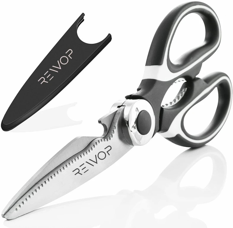 Kitchen Shears Ultra Sharp Utility Plastic Handle, Blade material Stainless Steel All-Purpose Scissor (Black, Pack of 1)