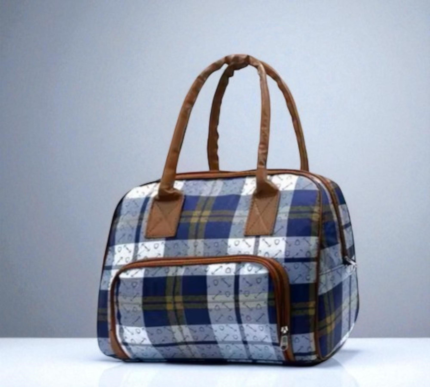 Checkered Travel Duffle Bag | Stylish Handbag | Perfect for Weekend Getaways Daypack