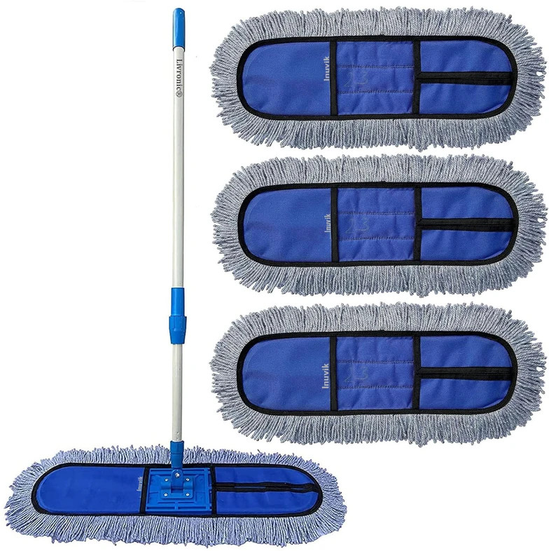Wet and Dry 18 Inch Mop Floor Cleaning Mop For|Home|Office|Hotes (3extra refill) Wet & Dry Mop (Blue)