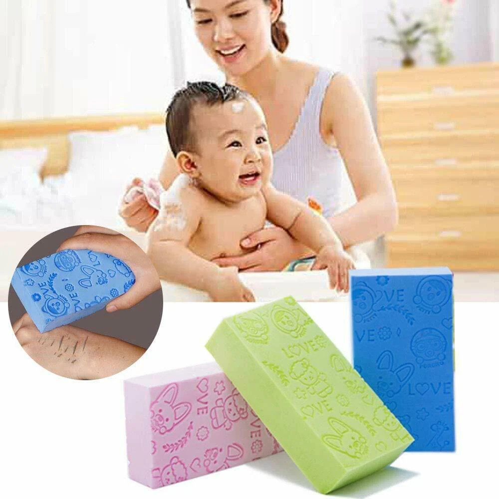Super Soft Bath Sponge pack of 2 Scrubber for Kids & Babies - Gentle Cleaning, Exfoliating, and Dead Skin Removal- Perfect for Men and Women (Multicolored)