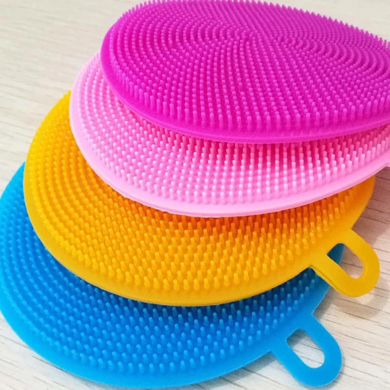 Silicone Dishwasher Scrub/Dish Washing Sponge Scrubber/Brush/Pot Holder(6)S_29 Scrub Pad (Medium, Pack of 6)