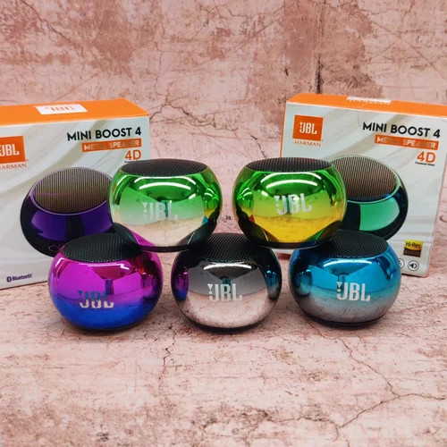 Mini Speakers Boost 4 Colorful Wireless Bluetooth Speaker Mini Electroplating Round Steel Speaker