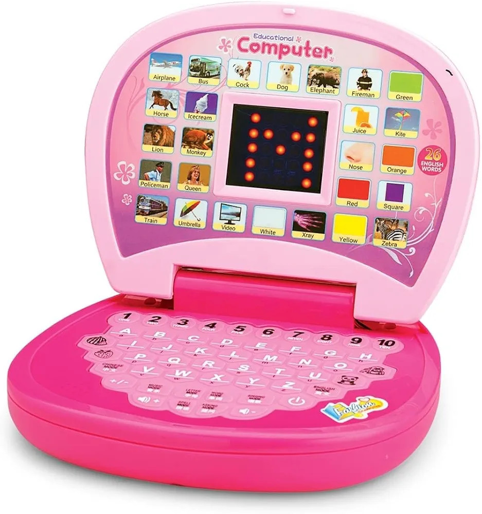 Children Learning Laptop Kids Pre-School Tablet Educational Computer Game Study Toy to Learn The Alphabet with Images Sound and Spelling (Multicolor)