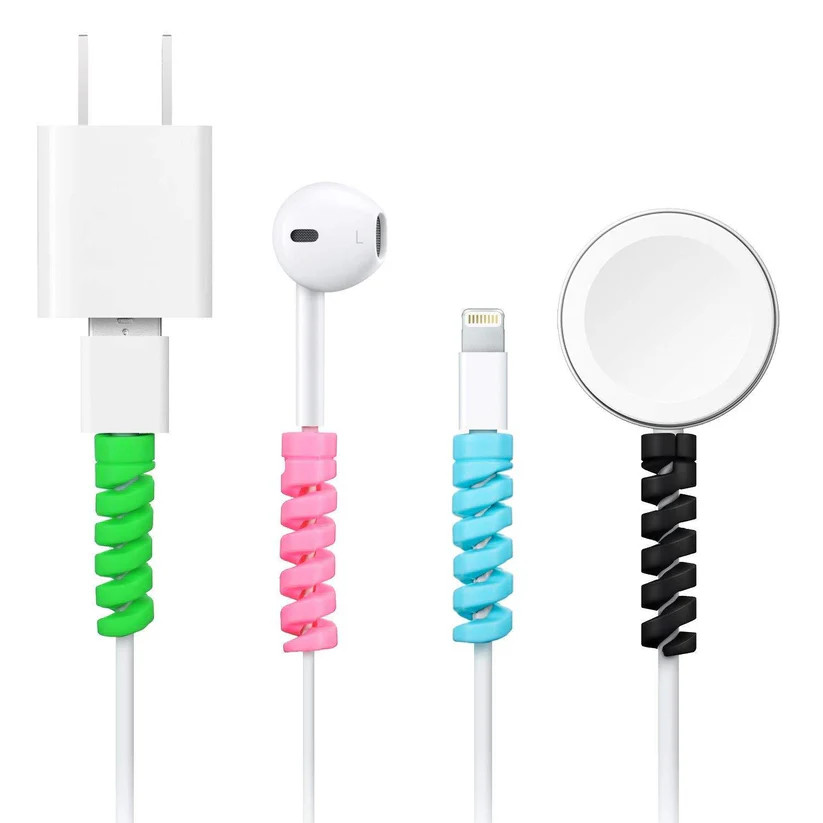 Spiral Charger Data Saver Charging Cord Protective Cable Protector (Multicolor)