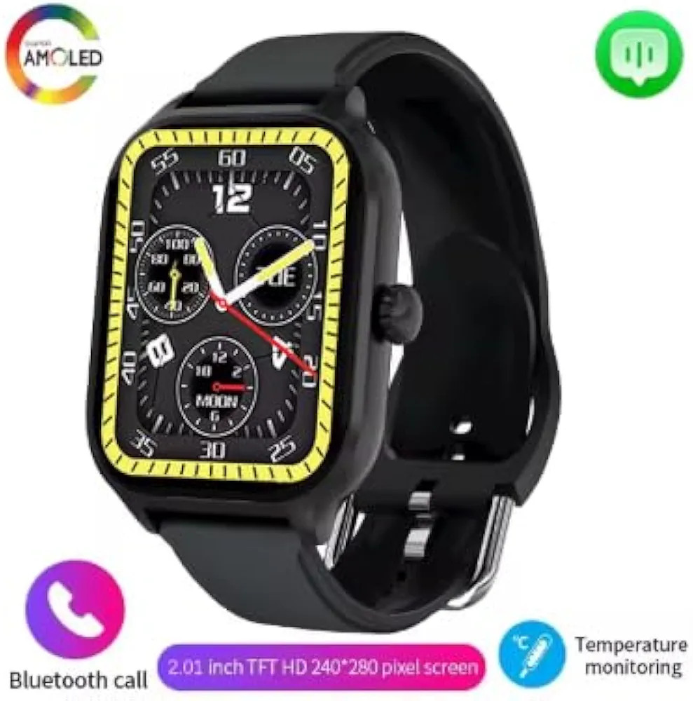 H9 Pro Max Smartwatch – 2.01" HD Retina Display, Bluetooth Calling, Advanced Fitness & Health Tracking, Sleep Monitoring (Black)