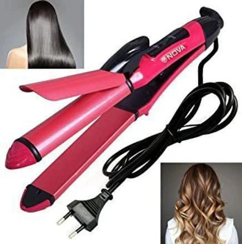 ARNAH TREASURE in 1 Multi function Perfect Curl hair and Hair Straightener Hair Straightener (Pink)
