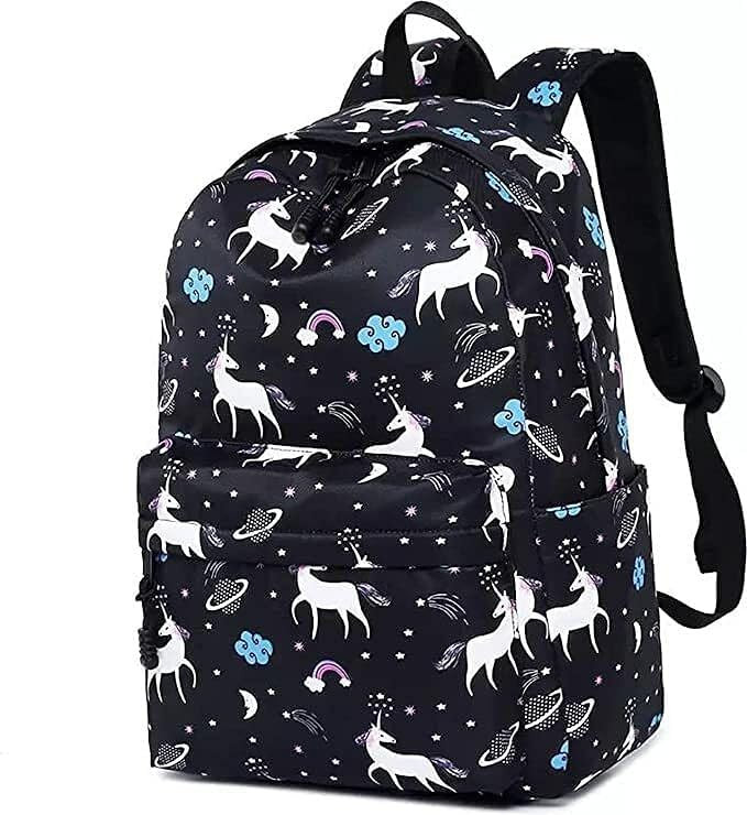 Casual Backpack Collage bag black unicorn School Bag Tuition Bag College Backpack For Girls & Women 15 Liters Waterproof School Bag