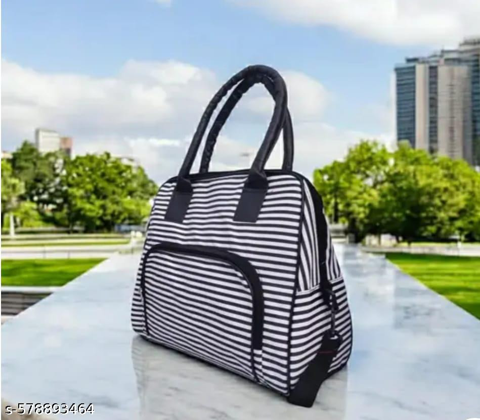 Black & White Striped Lining Purse for Women for Casual Formal & Party