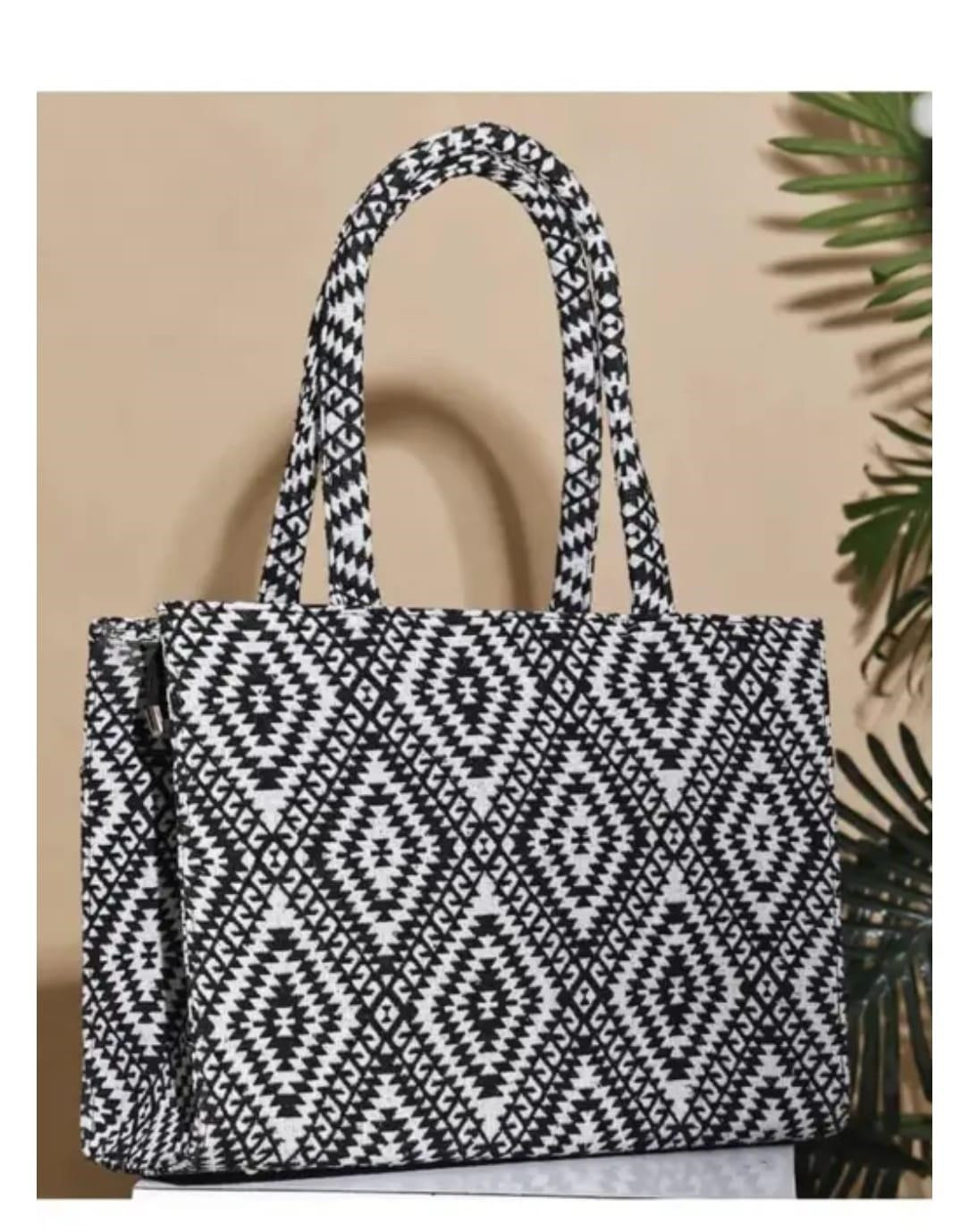 Black And White Stripped Design Women's Bag Ladies Purse Handbag Shoulder Bag Fits upto Laptop Perfect For Work & Daily Use Crafted Designed For Women