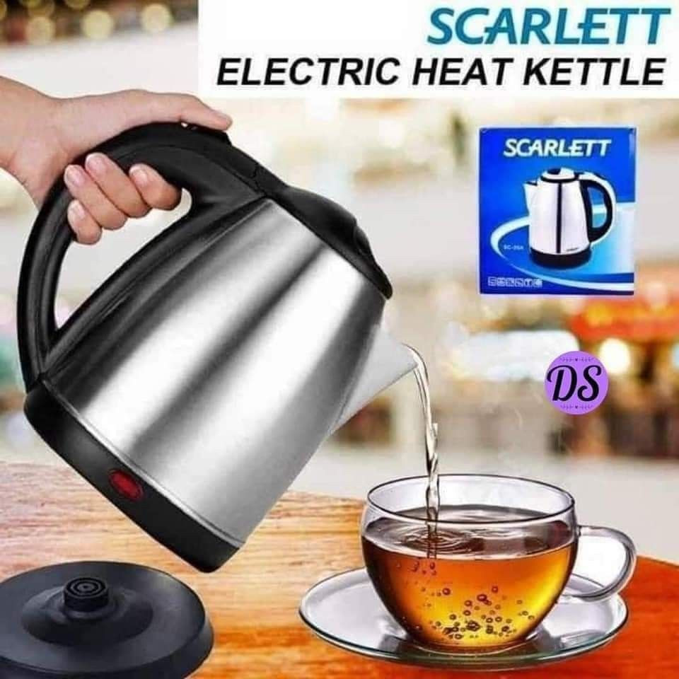 NEW SCARLETT SC-20A Electric Kettle (2 L, BLACK & SILVER)