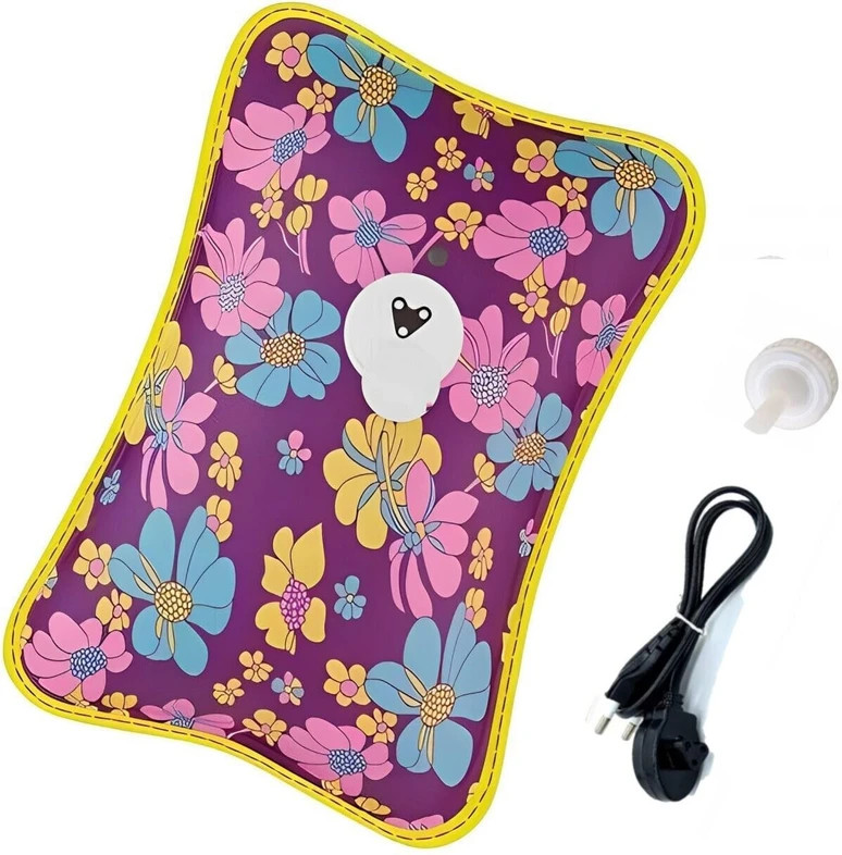 Electric Hot Water Bag with Heating Pad For Joints, Periods Pain Relief Warm Bag Electrical 1 L Hot Water Bag (Multicolor)