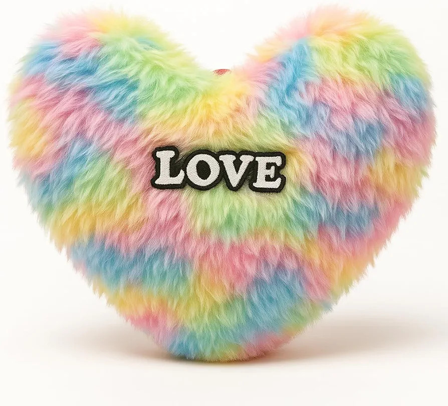 Pillow (Pack of 1) Love Shape Soft Stuffed Shaped Cushion Pillow for Gifting Loved - Multicolor (Rainbow, Standard, Heart Shape)