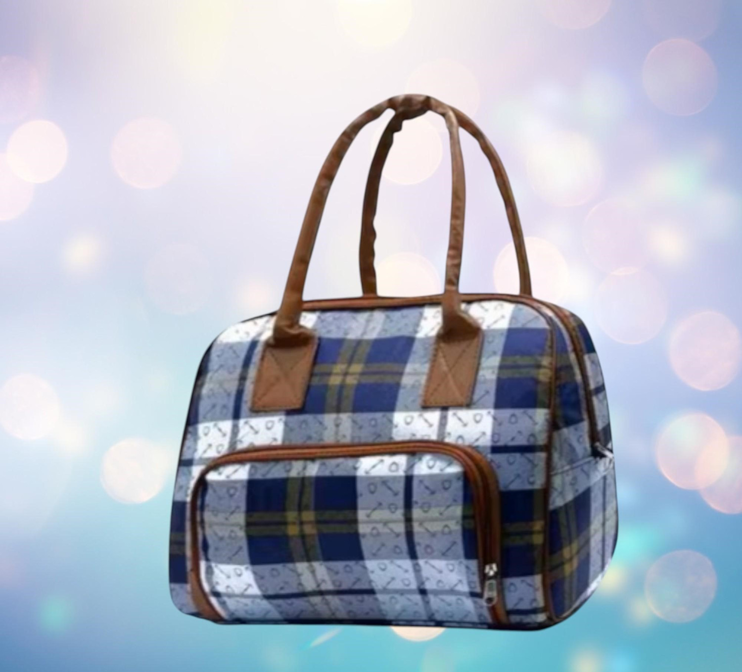 Checkered Travel Duffle Bag | Stylish Handbag | Perfect for Weekend Getaways Daypack