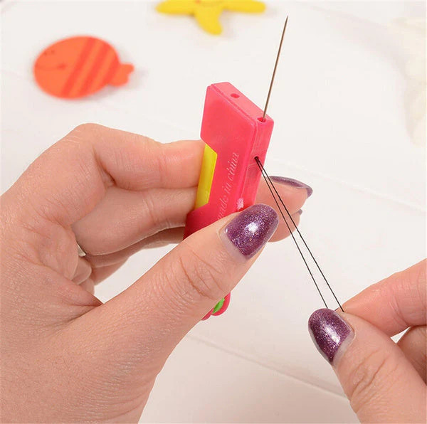 Needle Thread Kit, Automatic Needle Threading Device, Needle Threader Hand Sewing Needle (Knitting Needle Needle 10 CM