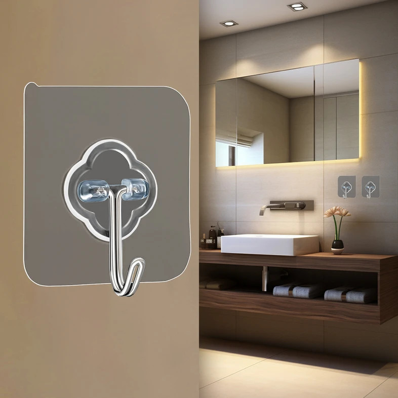 Adhesive Hooks for Wall Heavy Duty, Wall Hook for Bedroom, Bathroom Hangings Hook