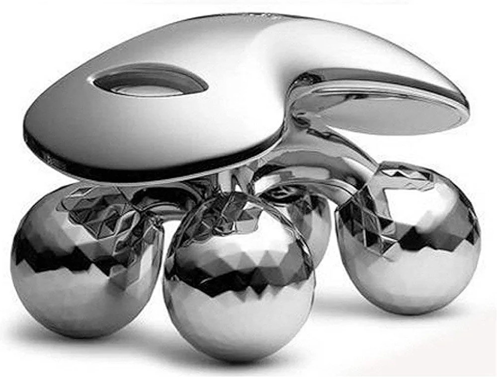 4D Manual Roller Massager 360 Rotate Roller Face Body Massager For Skin Lifting, Wrinkle Remover and Facial Massage, Relaxation and Skin Tightening Tool (Silver Color)