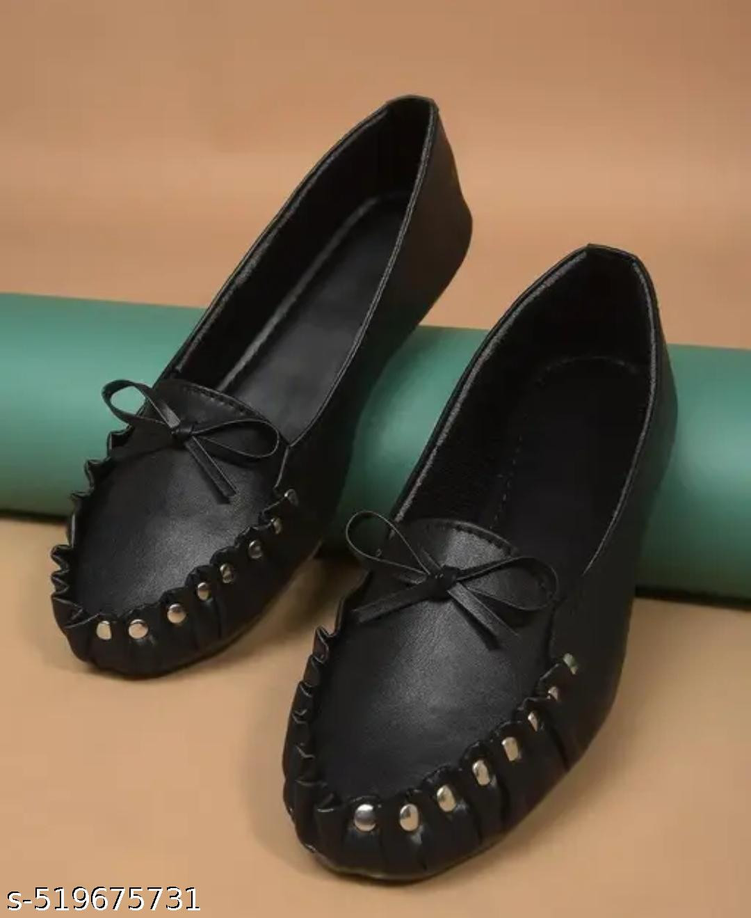 A K ENTERPRISES  upper Bow Detailed Black Loafers For Women & Gilrs...