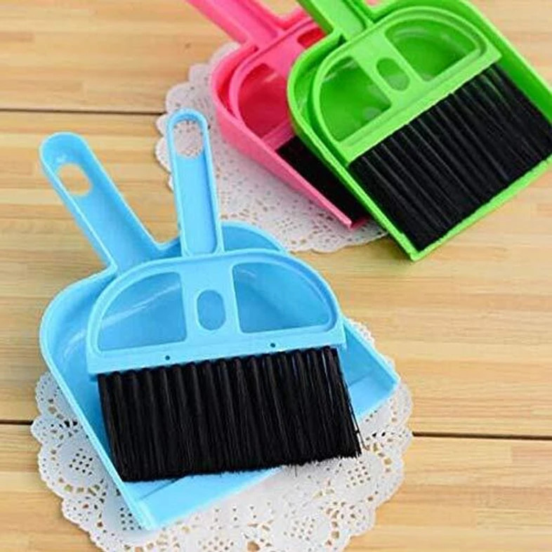 Handheld Mini Magnetic Dustpan (Supdi) and Cleaning Broom Brush Plastic Dustpan (Multicolor)