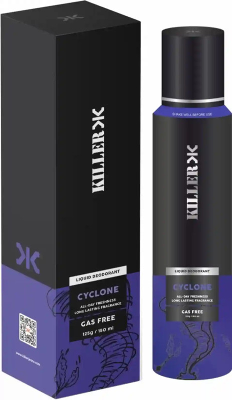 KILLER Cyclone No Gas Deodorant Deodorant Spray  -  For Men & Women (150 ml)