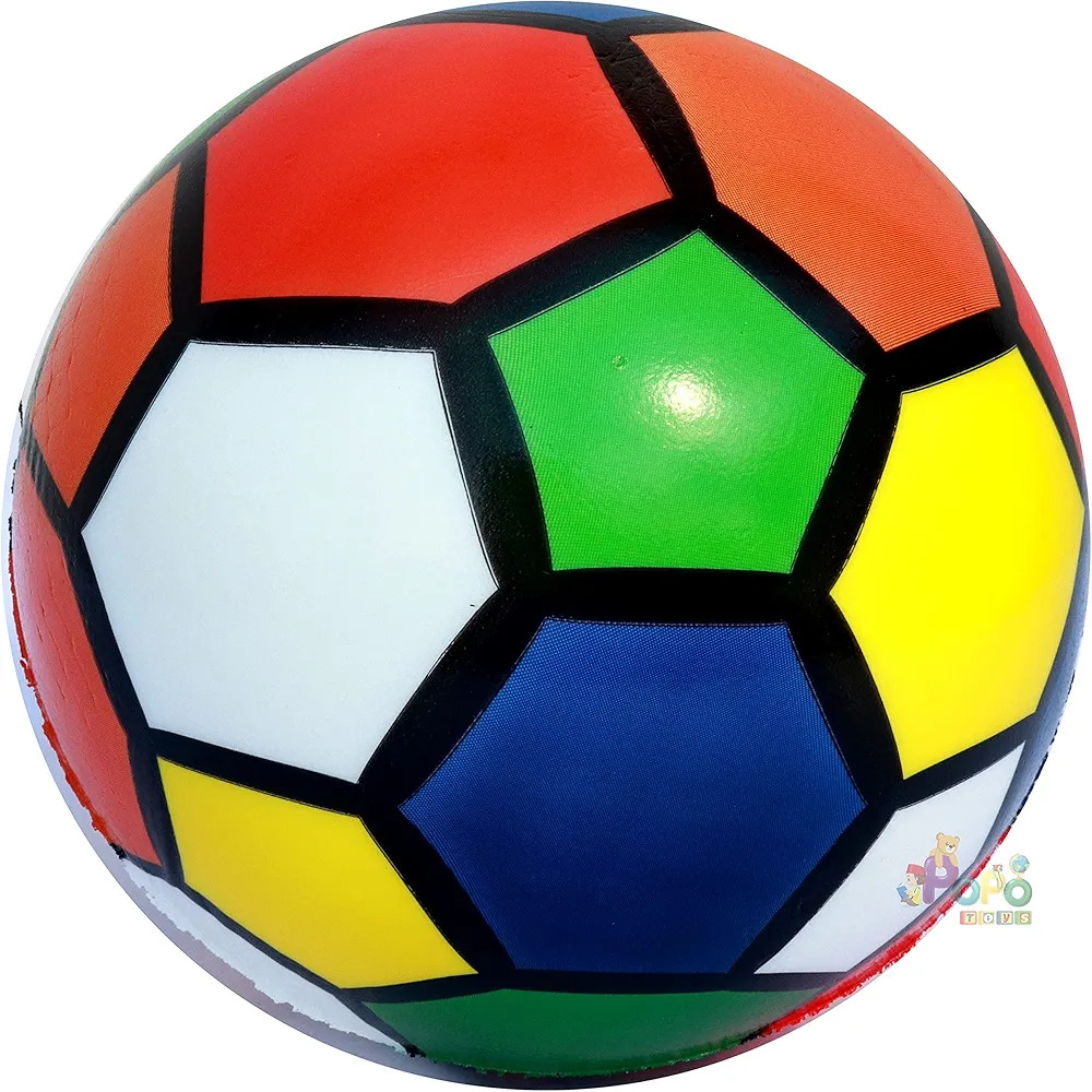 Toys Foam PVC Foam Beach Football | No Air Needed | Kids Playball | Best Use at Pools, Beach, Outdoor & Indoor Play | Rainbow, Multicolor, Small