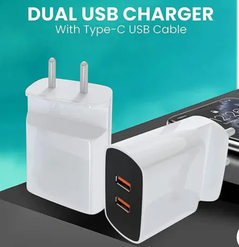Bolt dual usb charger for all types of mobile 3.4 Amp with  will cable
