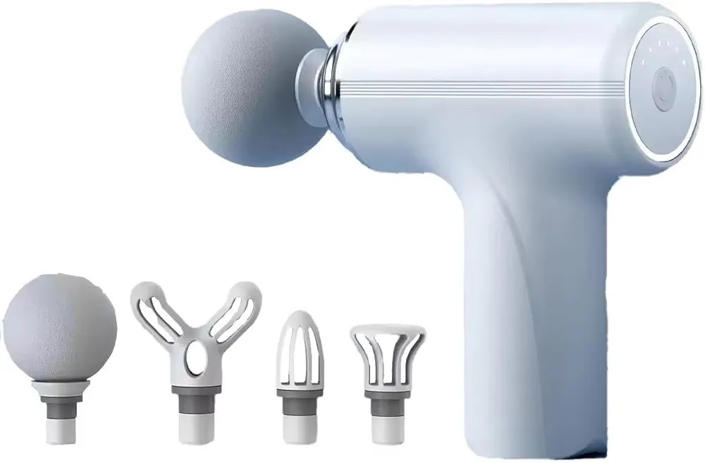 Mini Massage Gun Deep Tissue Portable 6 Speeds Handheld Muscle Massager with 4 Massage Heads 1800mAh Battery And Type-C Charging for Muscle Pain Relief Recovery (MultiColor) (Style 2)