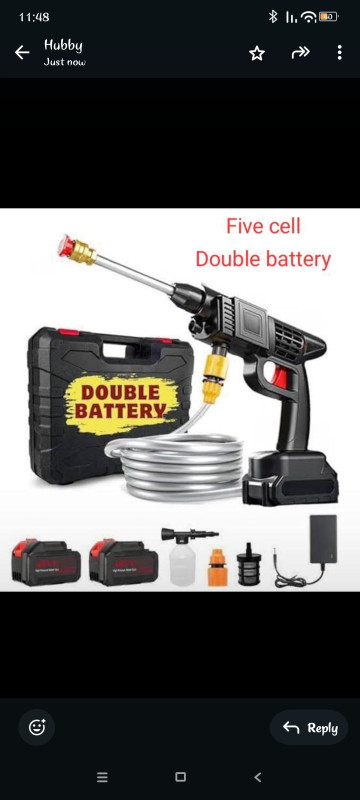 High Pressure Water Gun for Car Wash Bike Washing Cleaning(Double_Battery) Pressure Washer