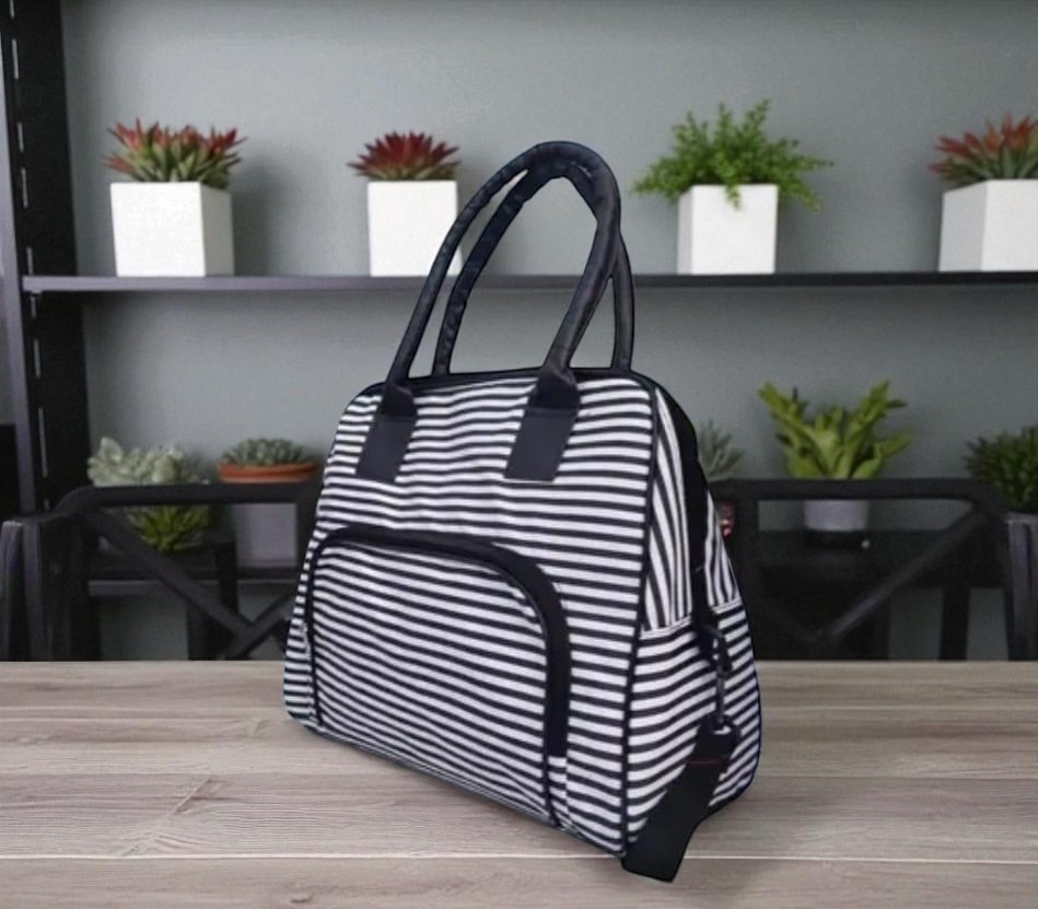 Black & White Striped Lining Purse for Women for Casual Formal & Party