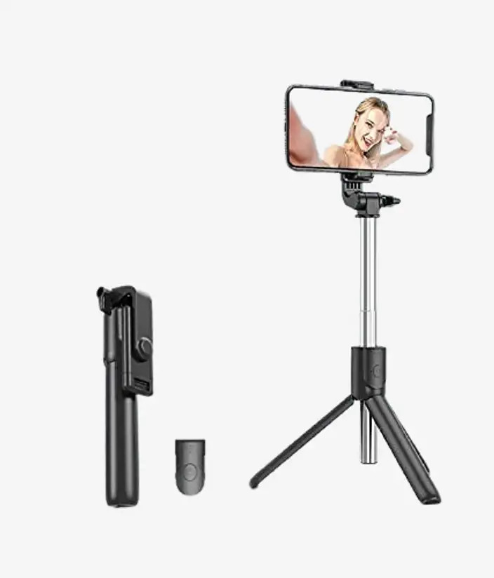 Selfie Stick, Extendable Tripod Stand,Wireless Bluetooth Remote 101 Monopod (Black, Supports Up to 300 g)