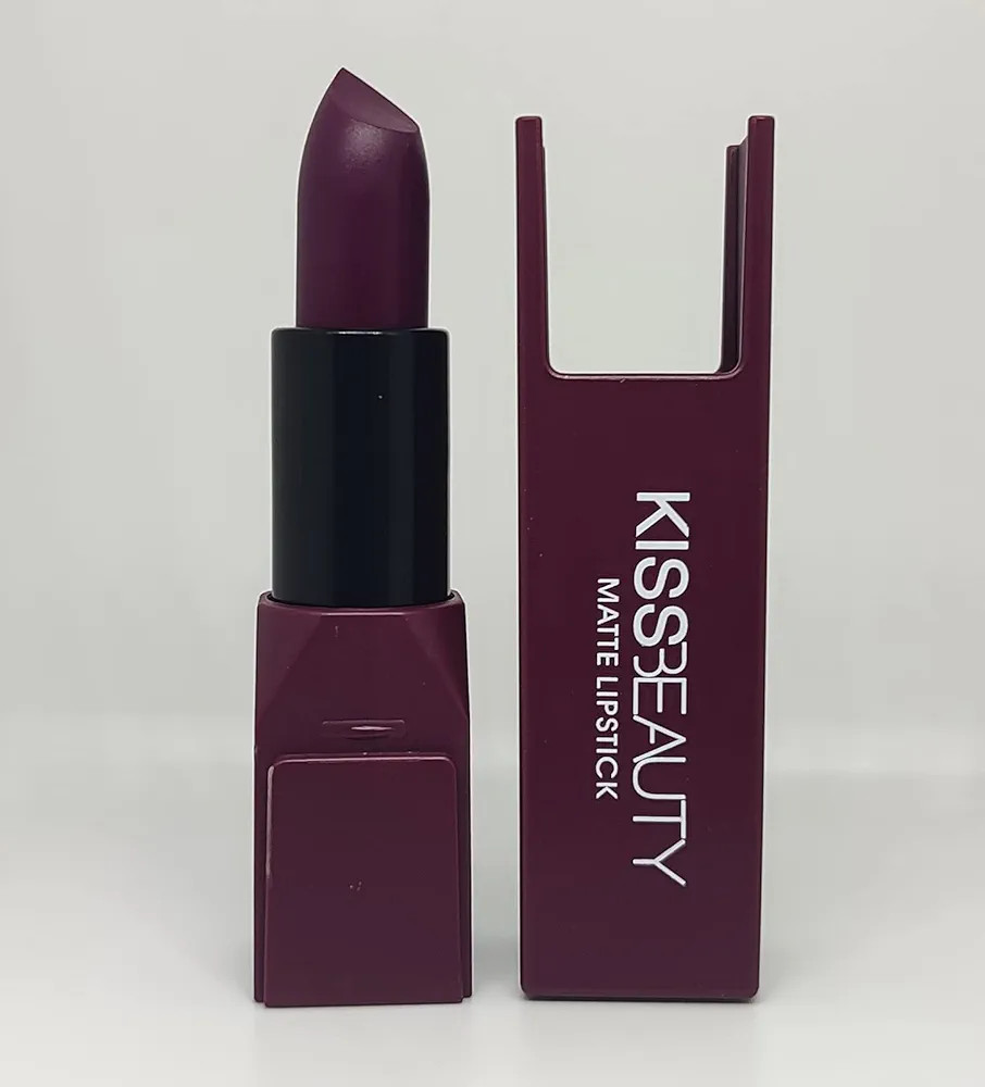 Kiss Beauty Bold Hot and Soft Matte Lipstick Intense Color Long Lasting Smudge Proof Water Proof, Keeps Lips Moisturized. Vegan & Cruelty Free Lipstick for Women (Brown) (PURPLE)