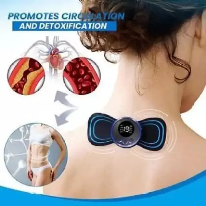 Body Massager Machine for Pain Relief Wireless Massager 8 Mode & 19 Strength Level EMS Massager Mini Massager Butterfly Massager for Shoulder Legs Massage Neck Massager Mini Back Massager