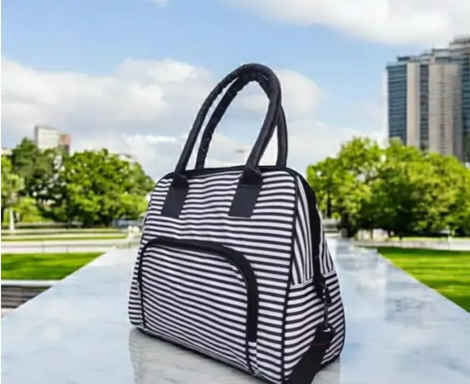 Black & White Striped Lining Purse for Women for Casual Formal & Party