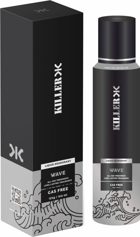 KILLER Wave No Gas Deodorant Spray  -  For Men (150 ml)