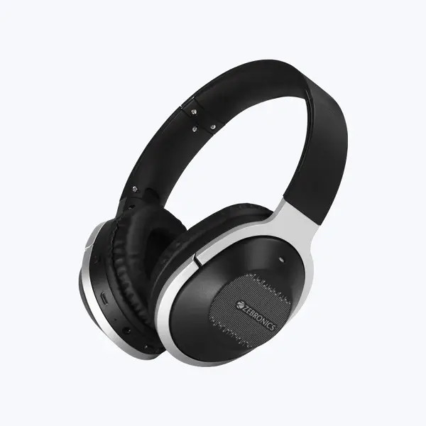 Zebronics Zoom Bluetooth 5.0 Wireless Headphone with 50 Hours Battery Backup, Deep Bass, Voice Assistant, Dual Pairing, Foldable Design, Built-in Mic and Calling Function